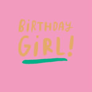 Sainsbury's Birthday Girl Card Neon Greeting Card 15.9cm