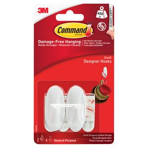 Command Adhesive Hooks Small Hanging Strips 2 Pack