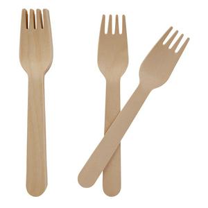 Sainsbury's Wooden Forks Household Dining Cutlery Pack of 10