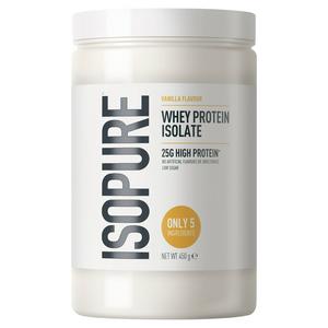 Isopure vanilla whey protein isolate powder 450g tub, UK version
