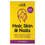 Vitl Hair Skin Nails Marine Collagen Capsules x30 Pack (British brand)