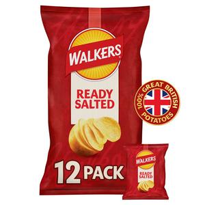 Walkers Ready Salted Crisps 12x25g (British brand)