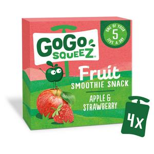 GoGo Squeez apple strawberry smoothie pouch 4x90g, UK version