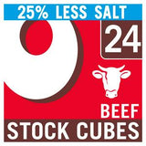 Oxo reduced salt beef stock cubes 24 pack 142g, imported from the UK