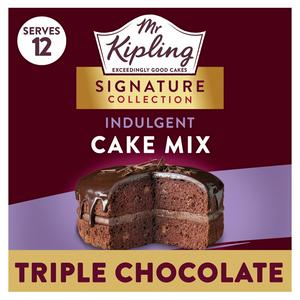 Mr Kipling cake mix triple chocolate 416g, imported from the UK