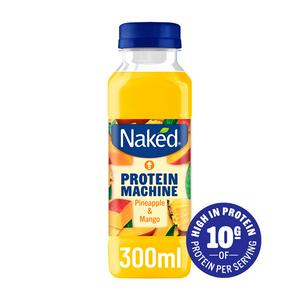Naked Protein Smoothie Pineapple & Mango 300ml, imported from the UK