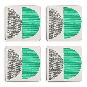 Habitat Linear Circles Cork Backed Coasters Set of 4, UK version