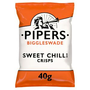 Pipers Sweet Chilli Crisps 40g, imported from the UK