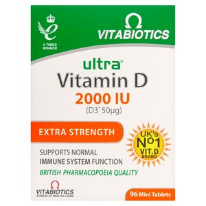 Vitabiotics Ultra Vitamin D3 2000 IU Tablets x96 (British brand)
