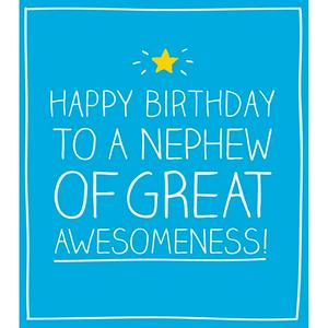 Pigment Productions Happy Birthday Nephew Card Blue Awesomeness Greeting Card