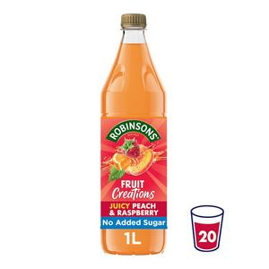 Robinsons Fruit Creations peach raspberry squash 1L, imported from the UK