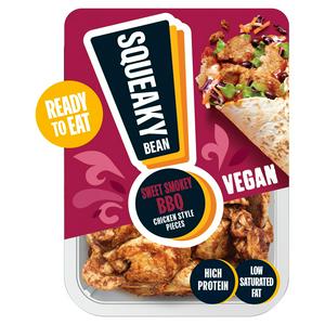 Squeaky Bean Chicken Style Pieces Sweet Smokey BBQ 130g (British brand)