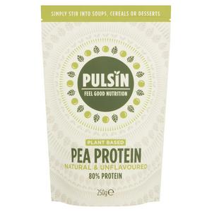 Pulsin pea protein powder unflavoured 250g, imported from the UK