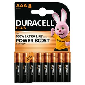Duracell Powerboost Plus AAA Batteries Pack of 8 - British product