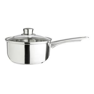 Sainsbury's Home stainless steel saucepan 18cm with glass lid (British brand)