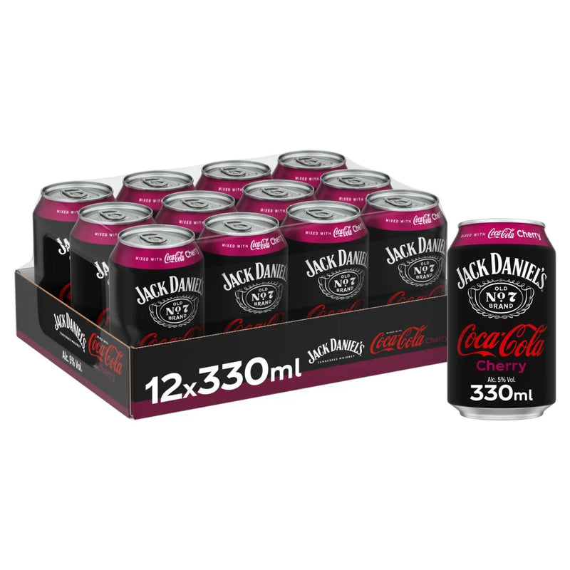 Jack Daniel's Cherry Cola Cocktail 12 x 330ml, UK version