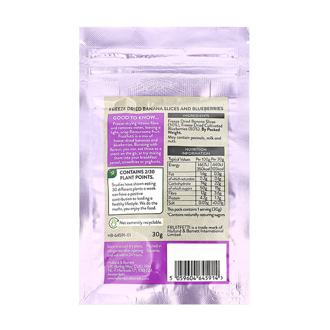 Holland  Barrett Fruitfetti Banana  Blueberry 30g