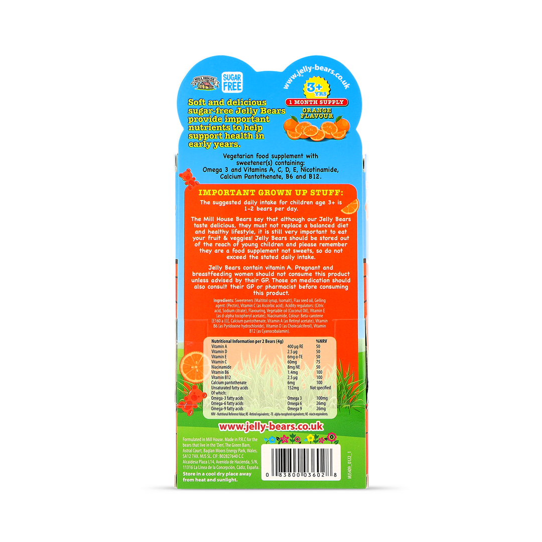 Jelly Bears Omega 3 Orange Fruit Bear 60 Chewables