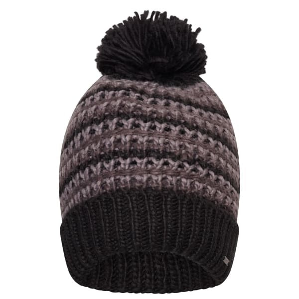 Adult Acrylic Fleece Knitted Beanie with Bobble and Ribbed Cuff