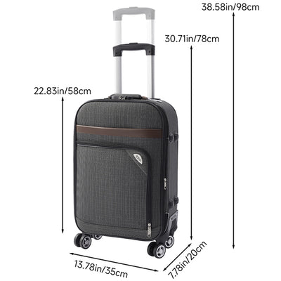 20-Inch Softshell Expandable Travel Suitcase with Combination Lock