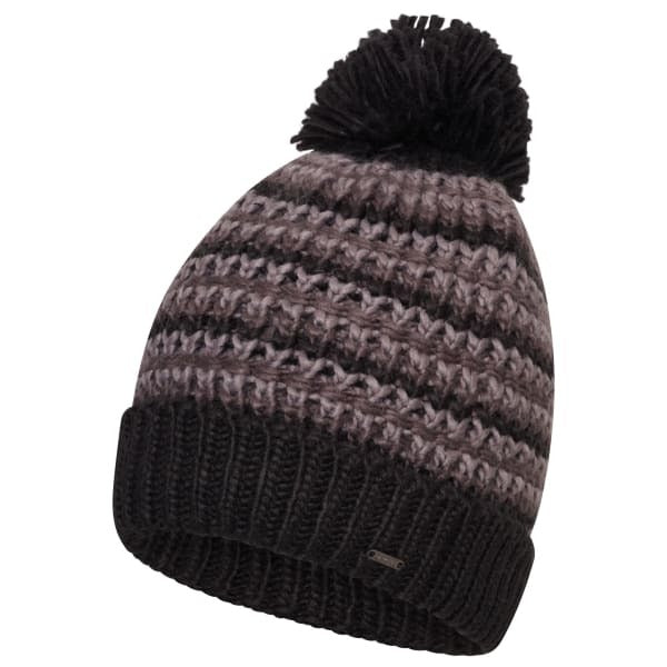 Adult Acrylic Fleece Knitted Beanie with Bobble and Ribbed Cuff
