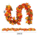 Livingandhome 2m Maple Leaf Garland with Lights