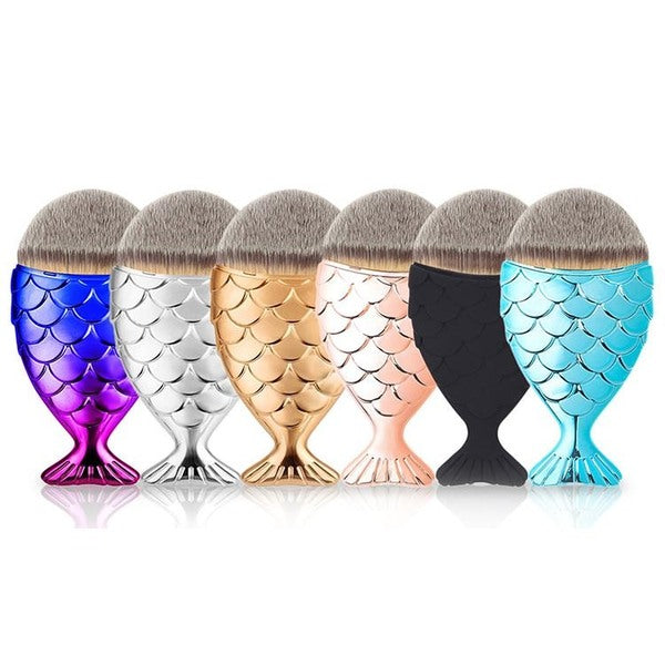 Fish-Shaped Face Contour Makeup Brush, Rose Gold