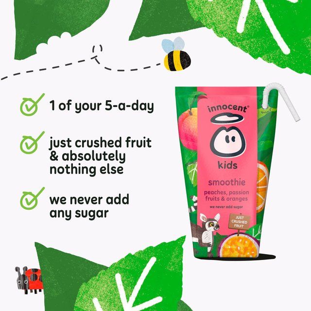 Innocent Kids Peaches &amp;amp; Passion Fruit Smoothies   4 x 150ml