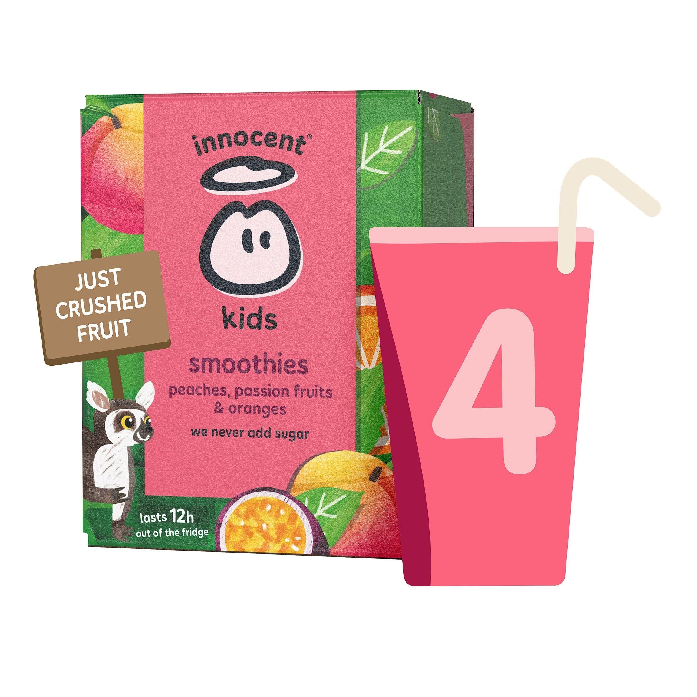 Innocent Kids Peaches, Passion Fruits &amp;amp; Oranges Smoothies 4x150ml