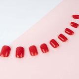 Invogue Bright Red Square Nails - Pack of 24