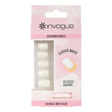 Invogue Classic White Square Nails (24 Pieces)