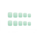 Invogue Matte Pastel Mint Green Square Nails (24 Pieces)