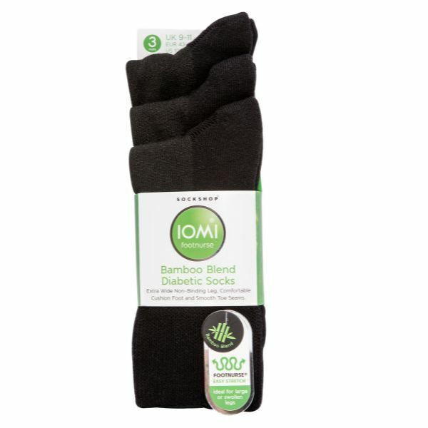IOMI 3 Pairs Extra Wide Bamboo Diabetic Socks 6-8.5 UK