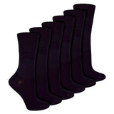 IOMI 6 Pairs Ladies Seamless Diabetic Bamboo Socks 4-8 UK Black / 6EA