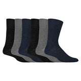 IOMI Mens 6 Pairs Non Elastic Diabetic Socks 12-14 UK Black / Navy / Grey / 6EA