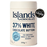 Islands Chocolate 37% White Chocolate Buttons   200g
