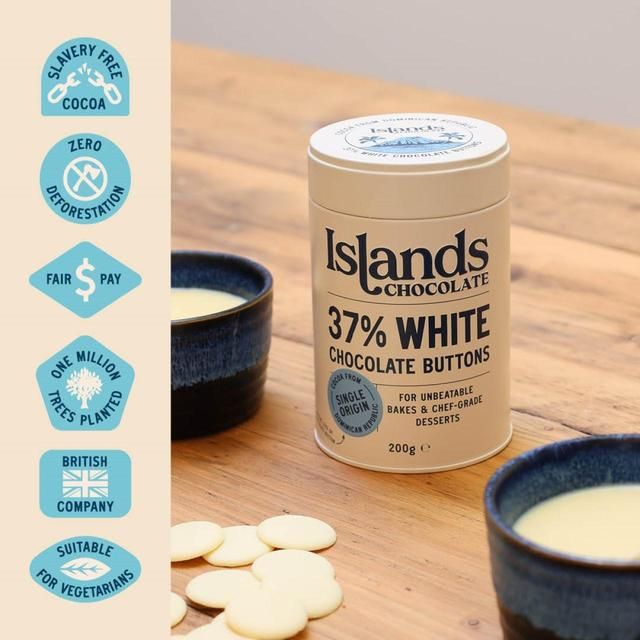 Islands Chocolate 37% White Chocolate Buttons   200g