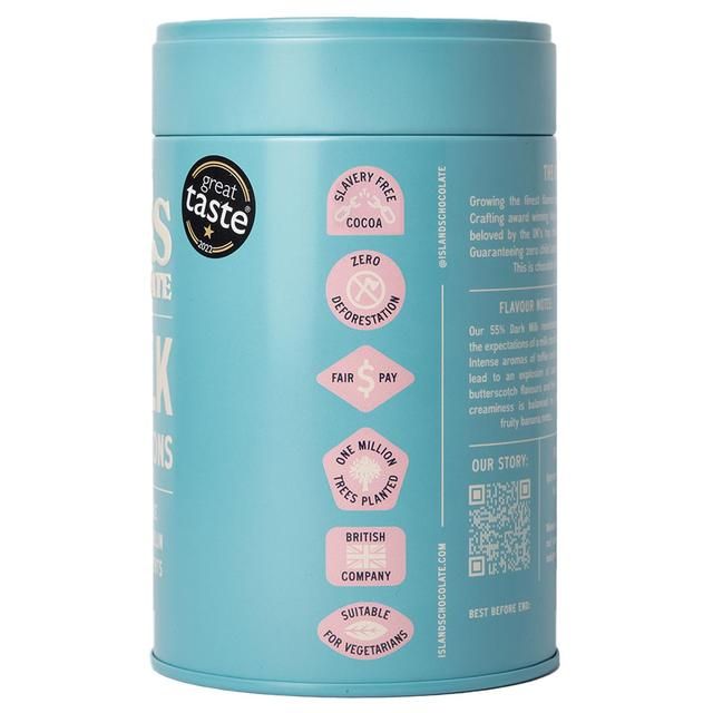 Islands Chocolate 55% Milk Chocolate Button Tin   200g