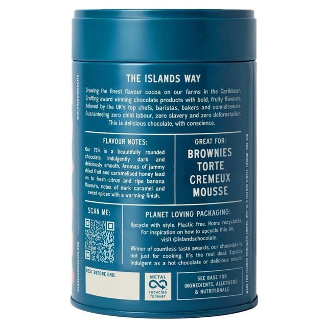 Islands Chocolate 75% Dark Chocolate Buttons   200g