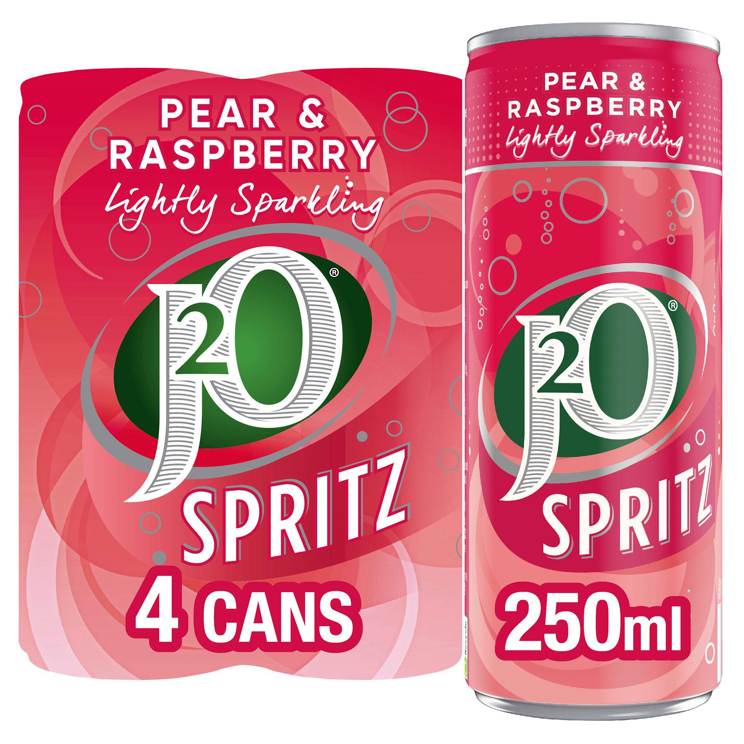 J2O Spritz Sparkling Pear &amp;amp; Raspberry Cans 4x250ml