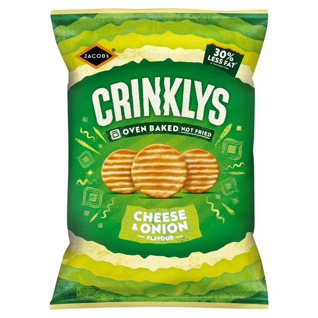 Jacob's Crinklys Cheese &amp;amp; Onion Snacks Share Bag   150g