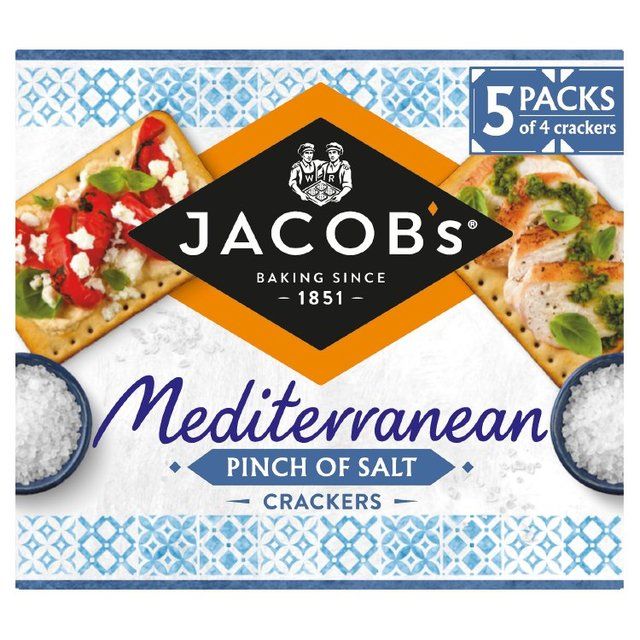 Jacob's Mediterranean Pinch of Salt Crackers   5 x 38g