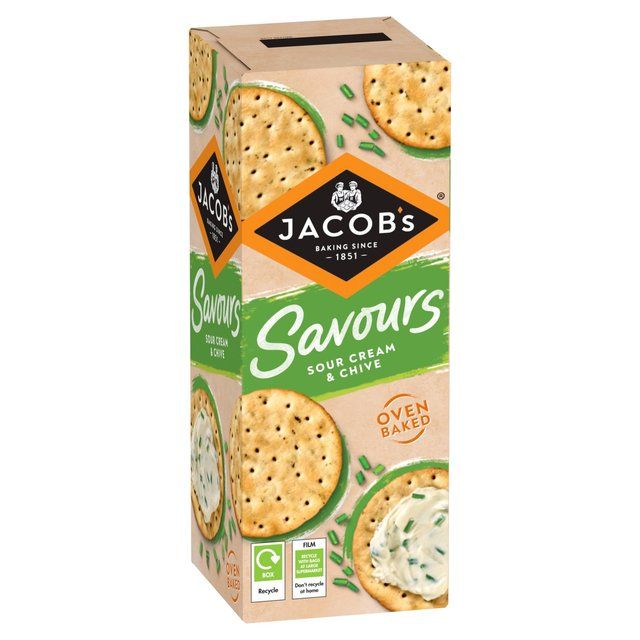 Jacob's Savours Sour Cream &amp;amp; Chive Crackers   150g