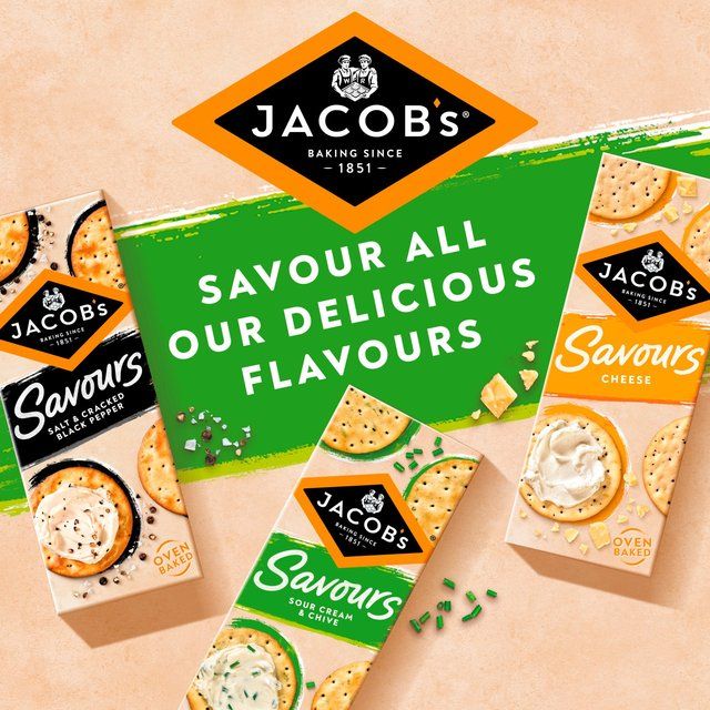 Jacob's Savours Sour Cream &amp;amp; Chive Crackers   150g