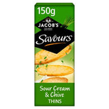 Jacob's Savours Thins, Sour Cream &amp;amp; Chive Crackers 150g