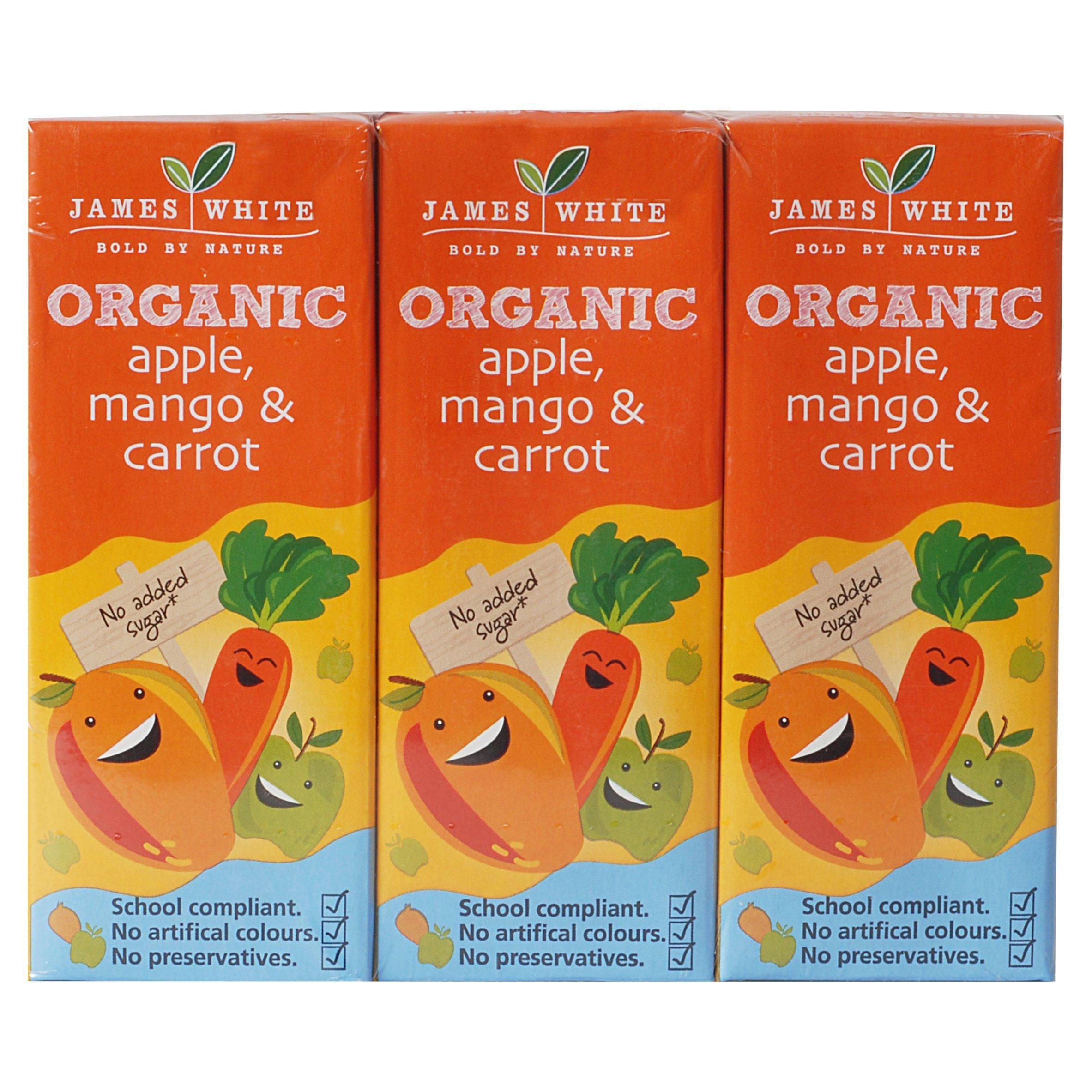 James White Organic Apple Mango &amp;amp; Carrot 200ml