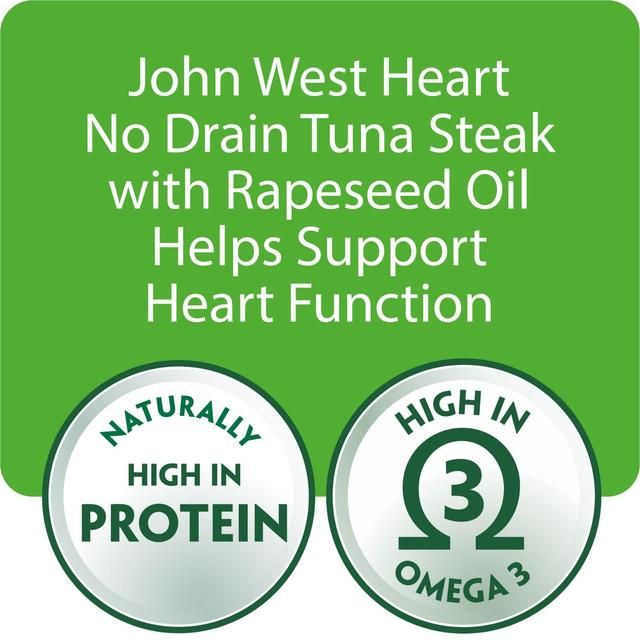 John West Heart No Drain Tuna Steak with Rapeseed Oil