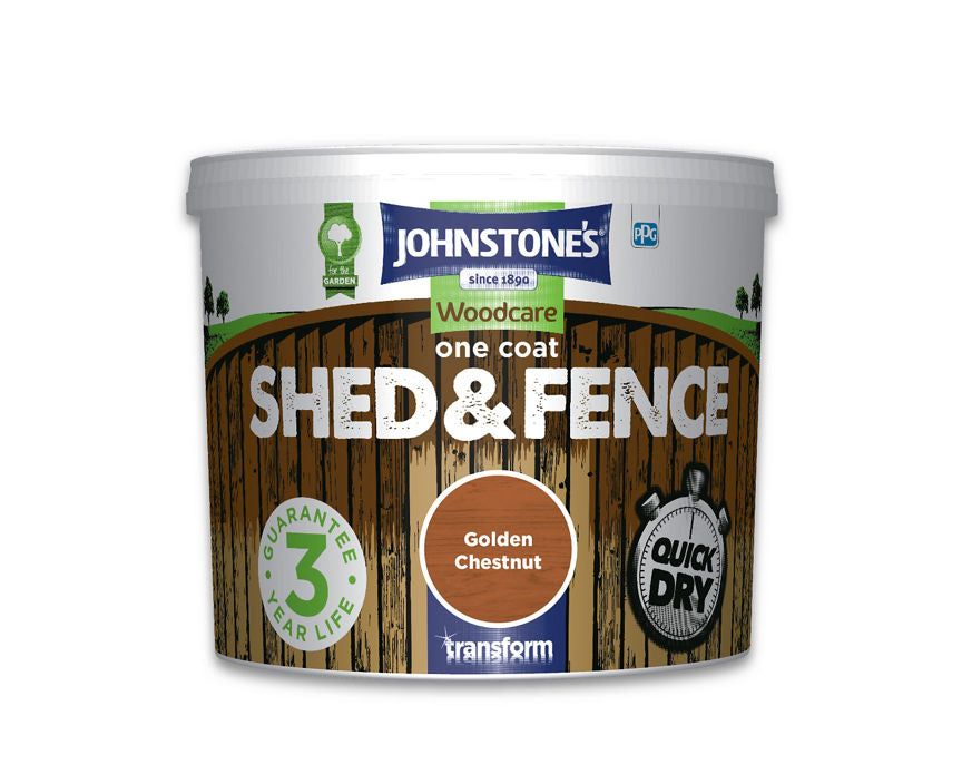 Johnstone's One Coat Shed &amp;amp; Fence 5l - Golden Chestnut