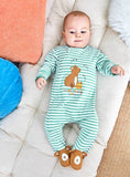 JOJO MAMAN B&amp;Eacute;B&amp;Eacute; Bear Applique Zip Sleepsuit Newborn
