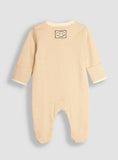 JOJO MAMAN B&amp;Eacute;B&amp;Eacute; Bear Embroidered Sleepsuit 3-6 months